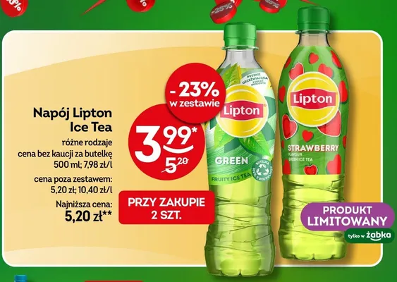 Napój ice tea strawberry promocja w Żabka
