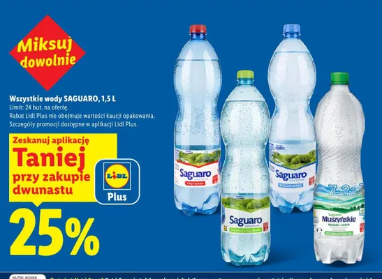 Woda Saguaro gazowana promocja w Lidl