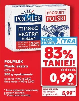 Masło ekstra Polmlek 82% tł. promocja w Kaufland