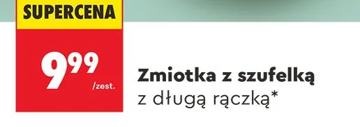 Zmiotka z szufelką z długą rączką Smukee promocja w Biedronka