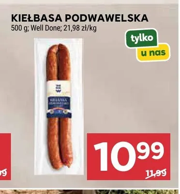Kiełbasa podwawelska Well Done promocja w Stokrotka