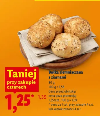Bułka ziemniaczana z ziarnami promocja w Lidl