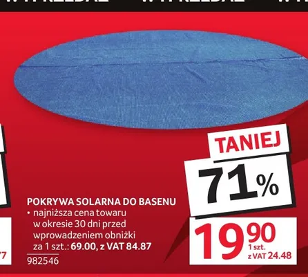Pokrywa solarna do basenu promocja w Selgros
