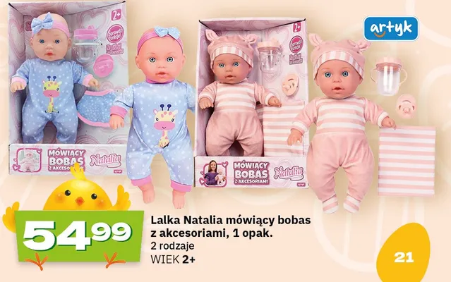 Lalka Natalia mówiący bobas z akcesoriami, 2 rodzaje promocja w Twój Market