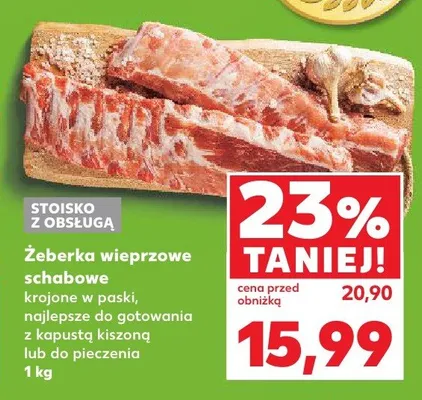 Żeberka wieprzowe schabowe krojone w paski promocja w Kaufland