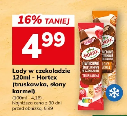 Lody w czekoladzie Hortex truskawka promocja w Hitpol
