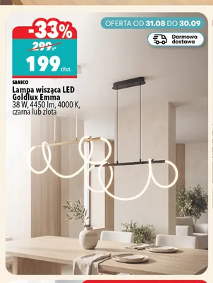 Lampa wisząca LED Goldlux Emma Sanico promocja w Biedronka Home