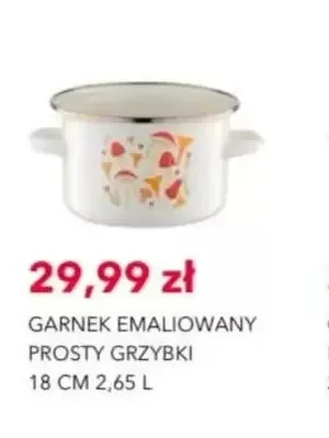 Garnek emaliowany prosty grzybki 18 cm 2,65 l promocja w Nela