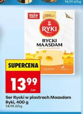 Ser Rycki w plastrach Maasdam Ryki 400g promocja w Biedronka
