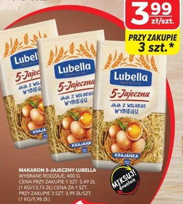 Makaron 5-jajeczny krajanka Lubella promocja w Top Market