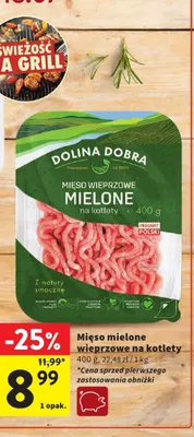 Mięso mielone wieprzowe na kotlety Dolina Dobra promocja w Intermarche