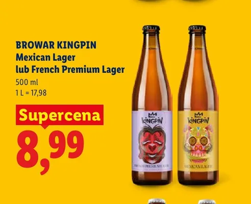 Piwo Browar Kingpin French Premium Lager promocja w Lidl