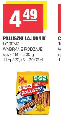Paluszki klasyczne Lajkonik promocja w SPAR
