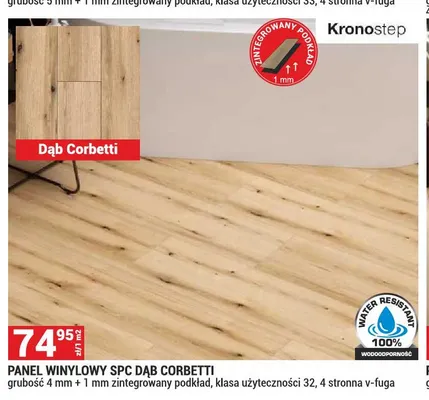 Panel winylowy Spc Dąb Corbetti Kronostep promocja w Merkury Market