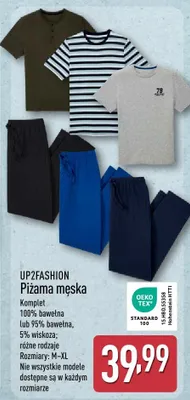 Piżama męska z długim rękawem l-4xl promocja w Aldi