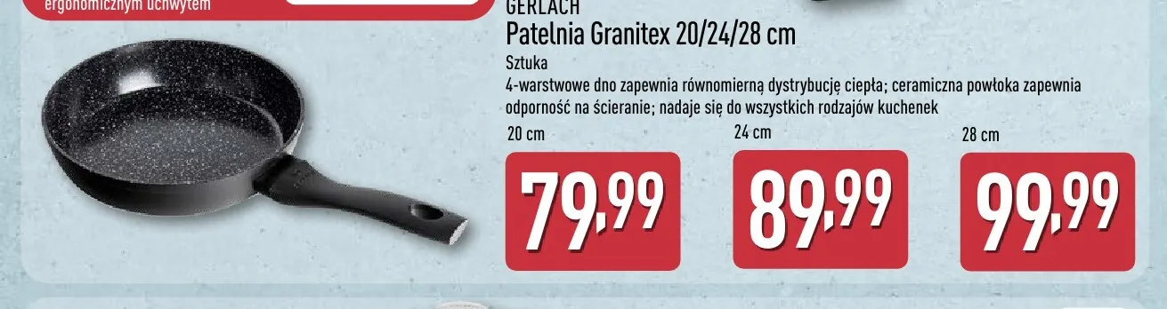 Patelnia Granitex 28 cm Gerlach promocja w Aldi