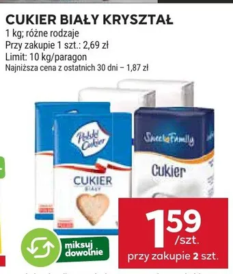 Cukier biały kryształ promocja w Stokrotka