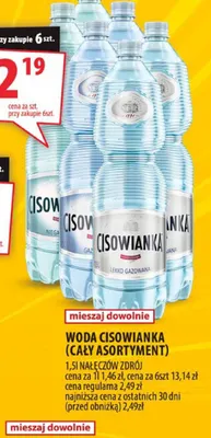 Woda niegazowana Cisowianka promocja w Arhelan