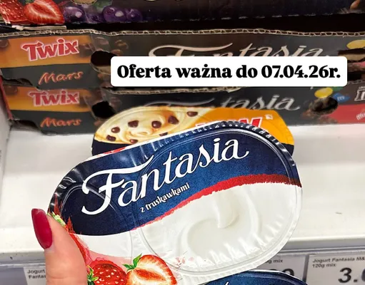 Jogurt z truskawkami promocja w Dino