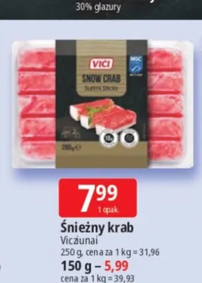 Śnieżny krab Vici promocja w Leclerc