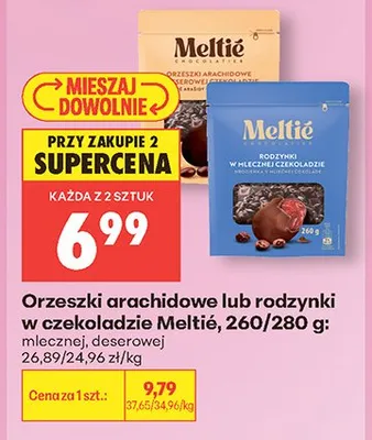 Orzeszki arachidowe w czekoladzie Meltié deserowej promocja w Biedronka