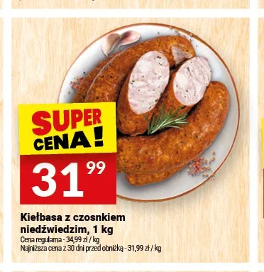 Kiełbasa z czosnkiem niedźwiedzim Białecki Wędzarnia promocja w Twój Market