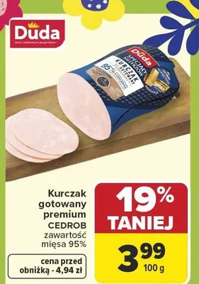 Kurczak gotowany premium cedrob zawartość mięsa 95% promocja w Carrefour Market