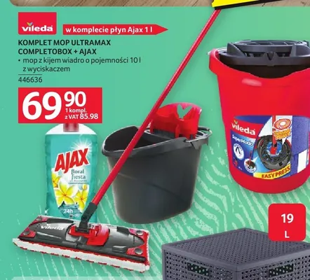 Zestaw komplet mop Ultramax Completobox + płyn Ajax Vileda promocja w Selgros