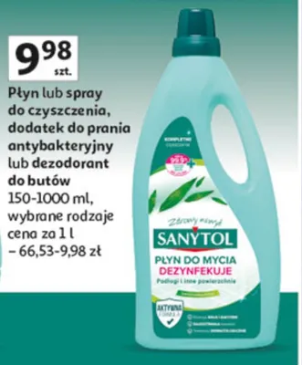 Płyn lub spray do czyszczenia, dodatek do prania antybakteryjny lub dezodorant do butów promocja w Auchan