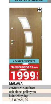 Drzwi zewnętrzne stalowe Malaga 55 mm promocja w Merkury Market