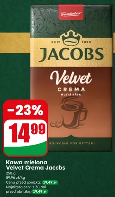 Kawa mielona Velvet Crema Jacobs promocja w Dino