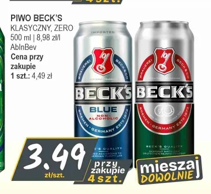 Piwo Beck's klasyczny promocja w Słoneczko