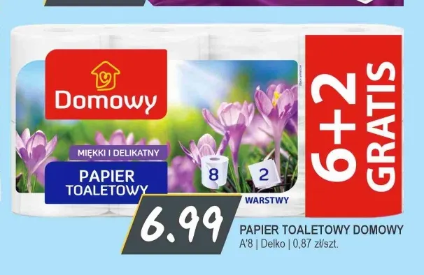 Papier toaletowy Domowy 8-pak promocja w Słoneczko
