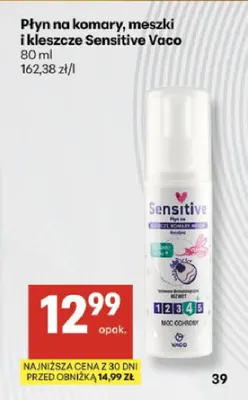 Płyn na komary, meszki i kleszcze Sensitive Vaco promocja w Delikatesy Centrum