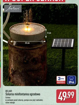 Solarna minifontanna ogrodowa BELAVI promocja w Aldi