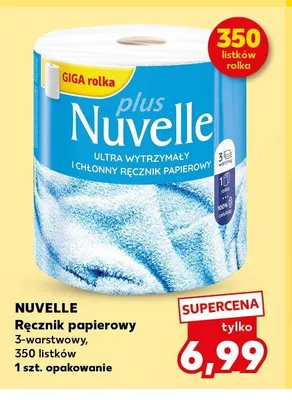Ręcznik papierowy Nuvelle Plus 3-warstwowy 350 listków promocja w Kaufland