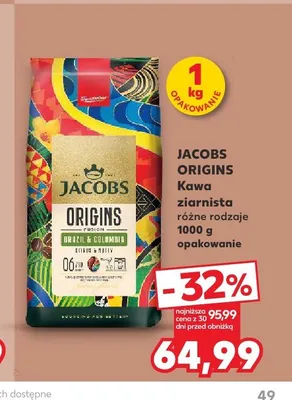 Kawa ziarnista JACOBS ORIGINS promocja w Kaufland