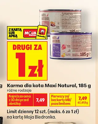 Karma dla kota Maxi Natural promocja w Biedronka
