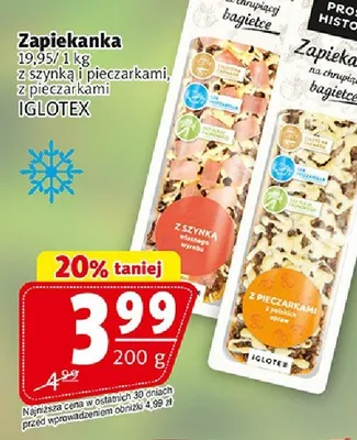 Zapiekanka z szynką i pieczarkami Proste Historie Iglotex promocja w Prim Market