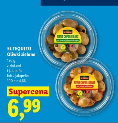 Oliwki zielone z ziołami i jalapeño El Tequito promocja w Lidl