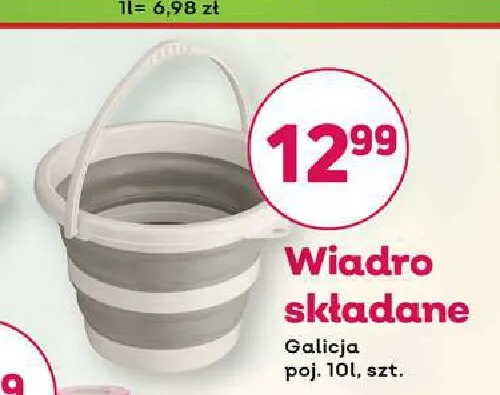 Wiadro składane Galicja 10 l promocja w Bliski