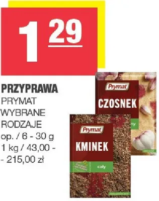 Przyprawa czosnek, kminek promocja w SPAR