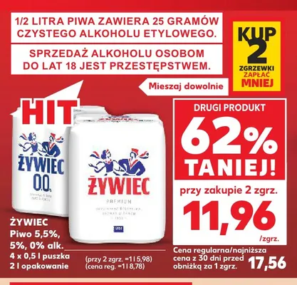 Piwo bezalkoholowe Żywiec 4-pak 500 ml promocja w Kaufland