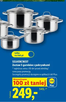 Zestaw garnków z pokrywkami Silvercrest promocja w Lidl