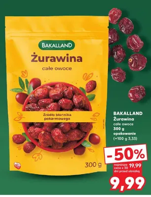 Żurawina całe owoce Bakalland promocja w Kaufland