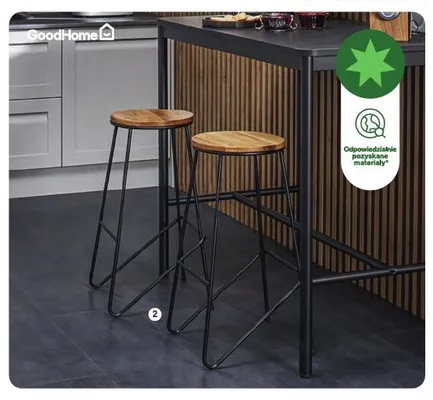 Stołek barowy Maloux biały GoodHome promocja w Castorama