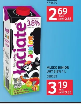 Mleko UHT Junior Łaciate 3,8% promocja w Selgros