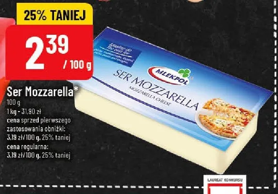 Ser Mozzarella Mlekpol promocja w POLOmarket