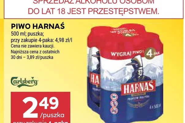 Piwo Harnaś promocja w Stokrotka