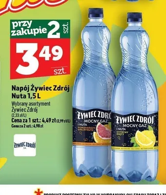 Napój Żywiec Zdrój Nuta pomarańcza grejpfrut promocja w TOPAZ